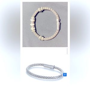 TeNo Yukon Bracelet 7.5” Stainless Steel & Mother of Pearl